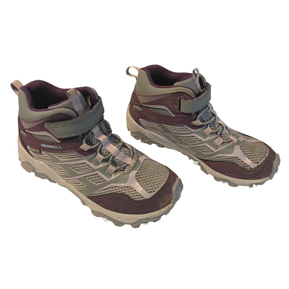 Merrell Moab FST Mid A/C Waterproof Hiking Boots Grey Purple MK164172 Kids 2.5M